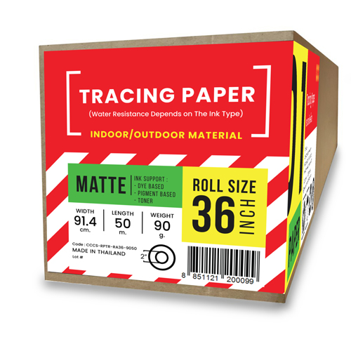 กระดาษไขพล็อต (Tracing Paper) 90/95 แกรม A0-36" (91.4cm/50m)
