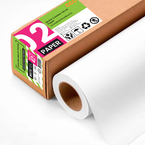 02-22_01 กระดาษอิงค์เจ็ทเคลือบด้าน (Matte Coated InkJet Paper) 200 แกรม B0-42" (106cm/20m)
