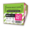 กระดาษอิงค์เจ็ทเคลือบด้าน (Matte Coated InkJet Paper) 90 แกรม B0-42" (106cm/30m)