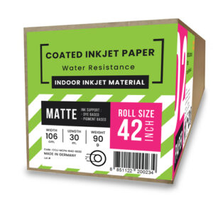 กระดาษอิงค์เจ็ทเคลือบด้าน (Matte Coated InkJet Paper) 90 แกรม B0-42" (106cm/30m)