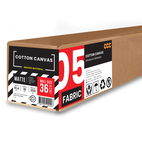 05-2_03 ผ้าใบแคนวาสเคลือบด้าน เนื้อคอตตอน (Canvas Cotton) 350 แกรม A0-36" (91.4cm/18m)