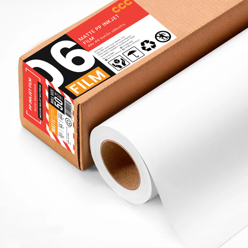 06-7_01 ฟิล์มพีพีอิงค์เจ็ทเคลือบด้าน (Matte PP InkJet Film) 200 แกรม 50" (127cm/30m)