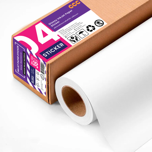 CCPSA0120R1 สติกเกอร์กระดาษอิงค์เจ็ทเคลือบเงา (Glossy InkJet Paper Sticker) 120 แกรม A0-36" (91.4cm/30m)