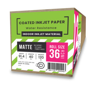 กระดาษอิงค์เจ็ทเคลือบด้าน (Matte Coated InkJet Paper) 120 แกรม A0-36" (91.4cm/40m)