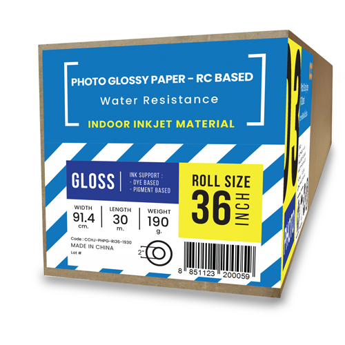 PLG190A0R3 กระดาษโฟโต้อิงค์เจ็ทเนื้อมันเงา (Photo Glossy Paper) 190 แกรม A0-36" (91.4cm/30m)