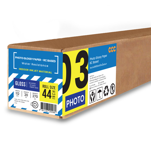 กระดาษโฟโต้อิงค์เจ็ทเนื้อมันเงา (Photo Glossy Paper) 270 แกรม B0-44" (112cm/20m)