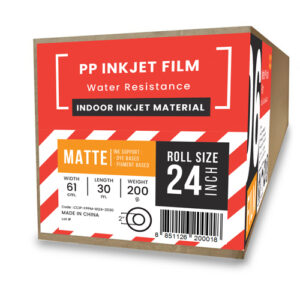 ฟิล์มพีพีอิงค์เจ็ทเคลือบด้าน (Matte PP InkJet Film) 200 แกรม A1-24" (61cm/30m)