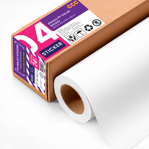 PPSA1GR1 สติกเกอร์พีพีอิงค์เจ็ทเคลือบเงา (Glossy PP InkJet Sticker) 150 ไมครอน A1-24" (61cm/30m)
