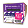 สติกเกอร์พีวีซีอิงค์เจ็ทเคลือบด้าน (Matte PVC InkJet Sticker) 100 ไมครอน A0-36" (91.4cm/30m)